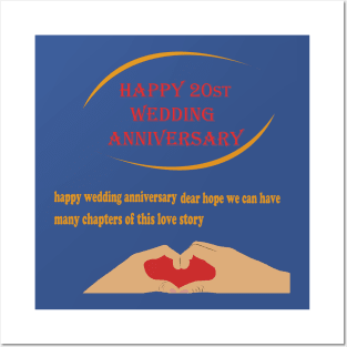 happy 20st wedding anniversary Posters and Art